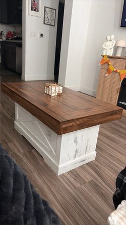 Farmhouse Coffee Table Wood and White
