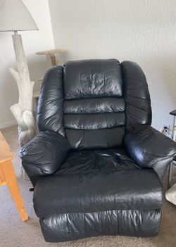 Leather Rocker Recliner in Black From Kanes Furniture, $50