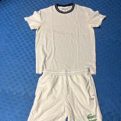 Lacoste Mens Shirt And Shorts White