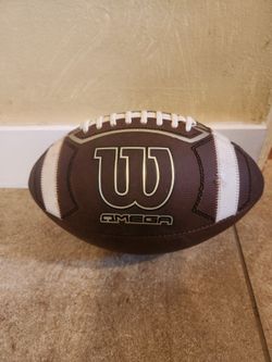 Wilson OMEGA Leather Football Game Prepped, Mudded, Official Size