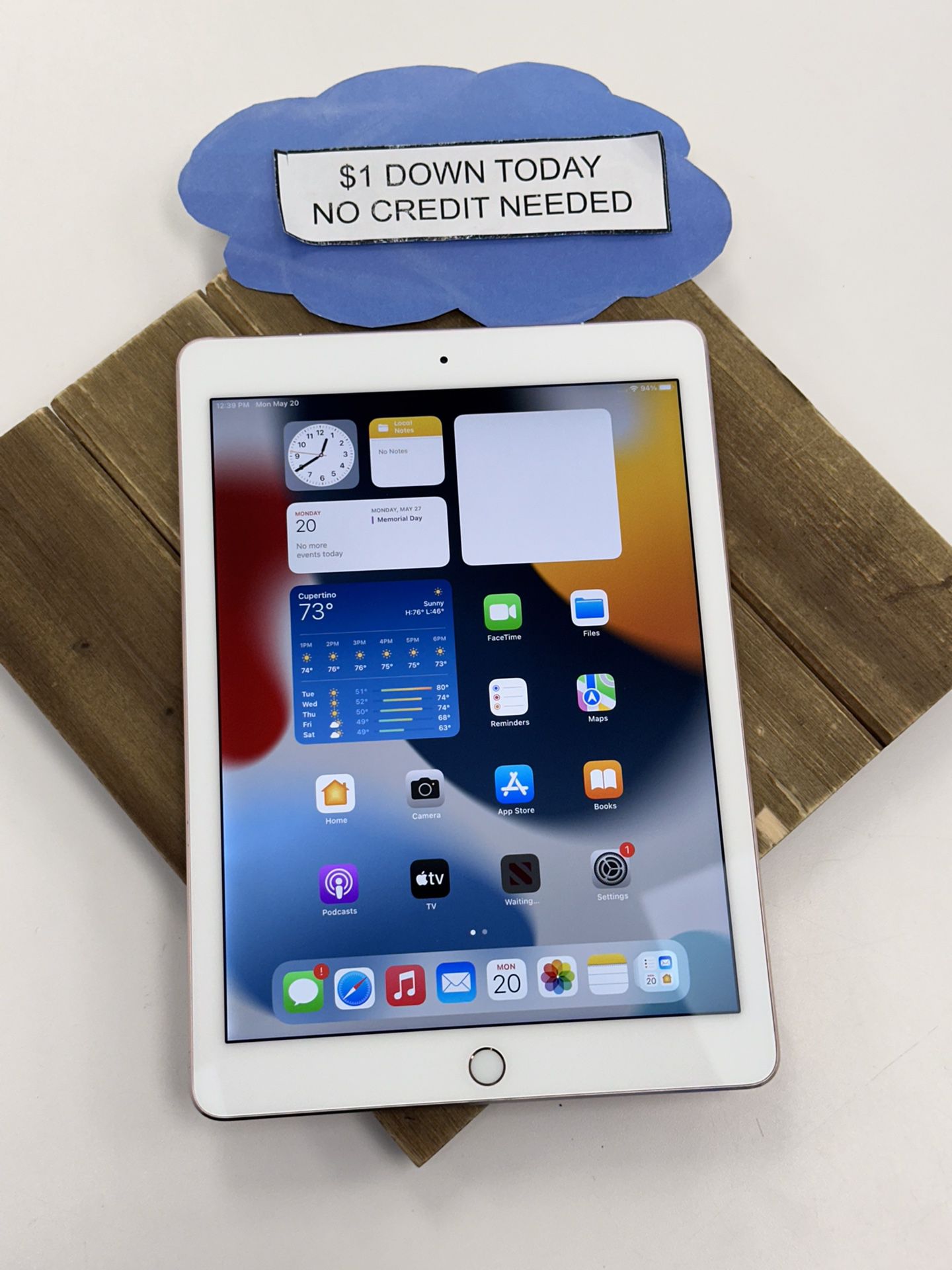 Apple IPAD Pro 9.7in Tablet - Pay $1 Today to Take it Home and Pay the Rest Later!