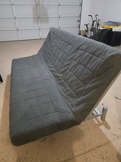 Gray Futon Sofa Bed with Metal Frame