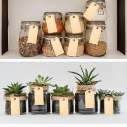 Manila Shipping Tags #5 4 3/4" x 2 3/8" (12 x 6 cm) with Metal Wire Pack of 100
