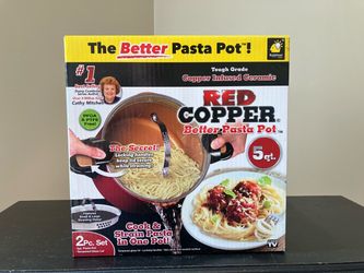 Red Copper Better Pasta Pot 5 Qt 2-Piece Set