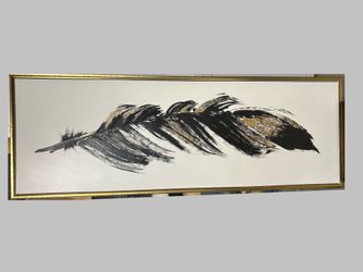 Black and Gold Feather Painting