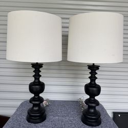 Pair Black Decor Lamps - Model Home Decor 