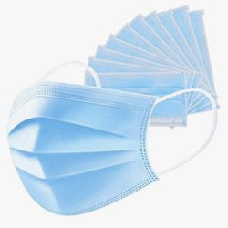 (2 Packs of 50 Pcs) Disposable Face Mask, Breathable 3 Ply Masks with Elastic Earloops, General Use Protective Facemasks, Tomrick