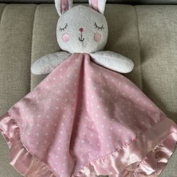 Circo Pink Polka Dot Bunny Rabbit Lovey Satin Trim Baby Security Blanket