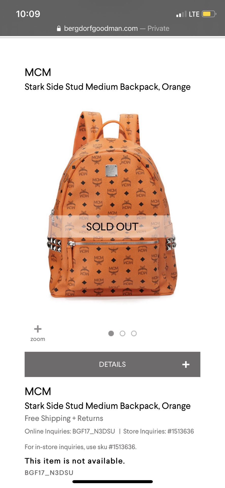 Authentic Orange MCM Backpack 