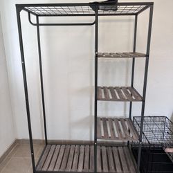 Wood And Metal Garment Rack