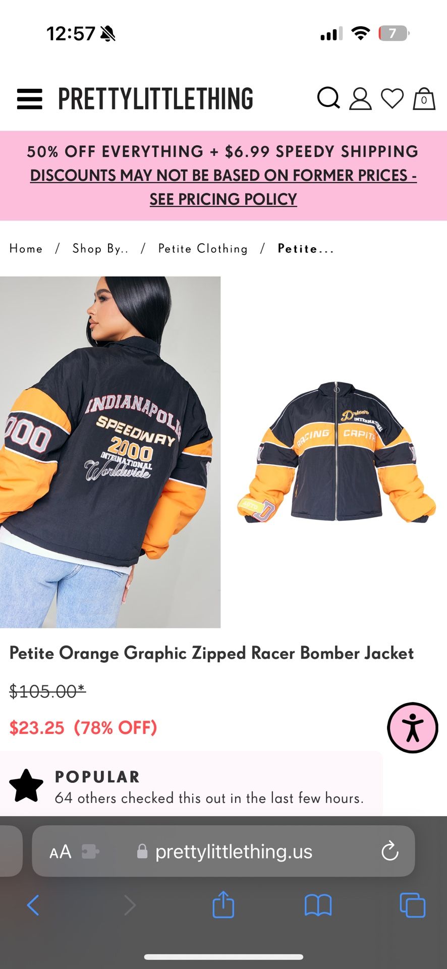 Pretty Little Thing Racer Bomber