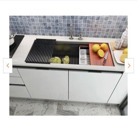 All-in-One Series Undermount Stainless Steel 42 in. Single Bowl Kitchen Sink in Galaxy Black Finish w/ Accessories