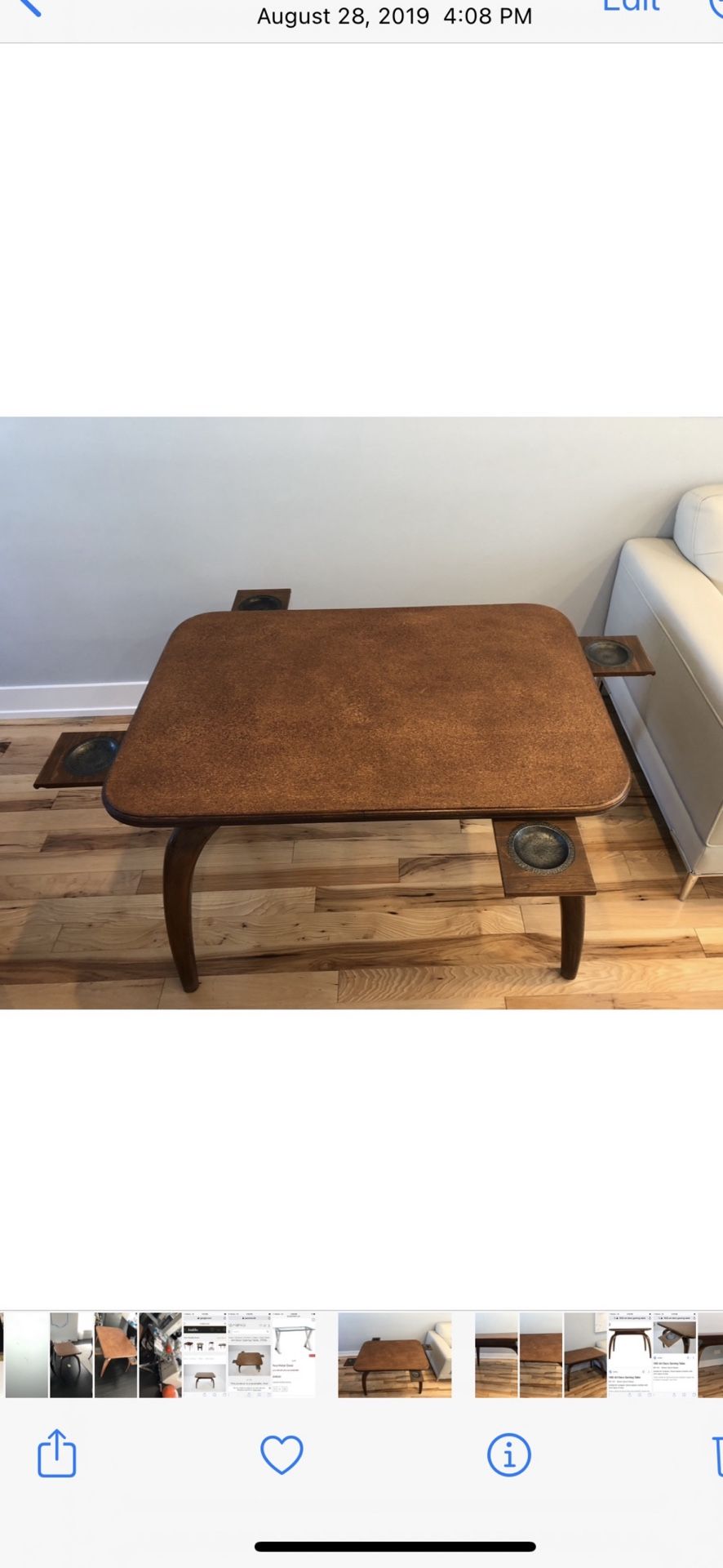 1930 Hand Made Gaming Table . Czechoslovakia. Great Condition Of Art deco 