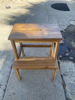 2-Step Wooden Stool Step Stool
