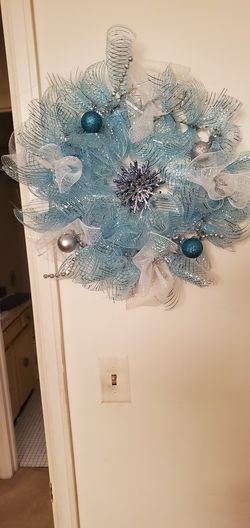 BLUE SNOWFLAKE ❄ WREATH NEW HANDMADE