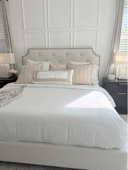 King upholstered bed frame complete