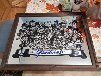 1978 New York Yankees Caricature Bar Mirror