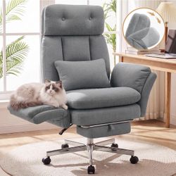 Criss Cross Chair with Reversible Armrest for Adults & Pet Big and Tall Office Chair with Foot Rest,Lumbar Pillow,Thicken Wider Seat