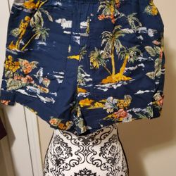 Time and Tru Tropical Linen Shorts Size XS 
