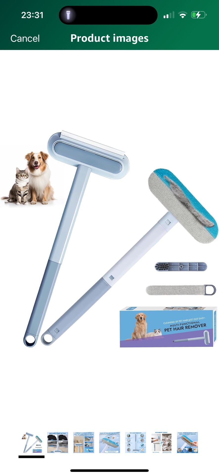 Brand New Pet Hair Remover for Couch, Furniture & Car Seats - Reusable Lint Roller for Dog and Cat Hair Removal on Clothes, Carpet, Bedding - Eco Frie
