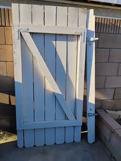 Wood fence door