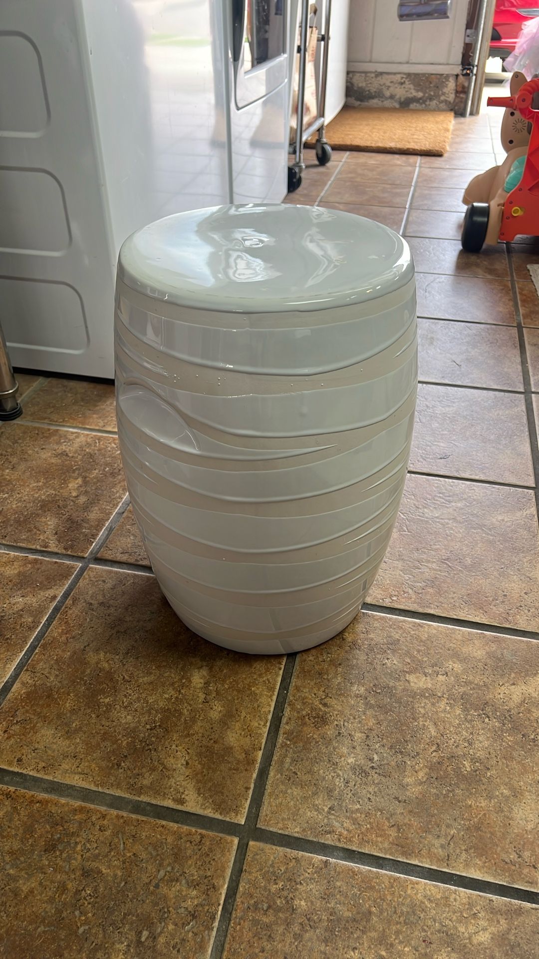 Ceramic pottery stool