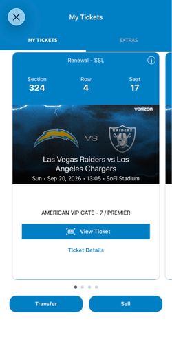 4 Raiders vs. Chargers tickets plus parking