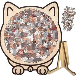 Wooden Cat Jigsaw Puzzle