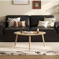 Small Oval Coffee Table, 100% Solid Wood Coffee Tables Mid Century Modern Table for Living Room Side Table End Tables for Home