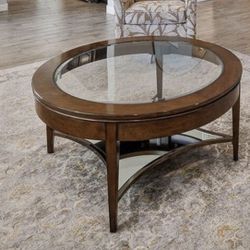 Round Coffee Table With Glass & Mirror