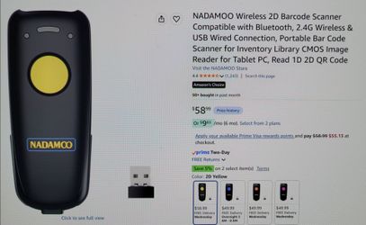 New! Portable bar code scanner reads 1D 2D & QR codes