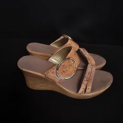 Onex Women's Cynthia Cork Wedge Slides (Size 8)