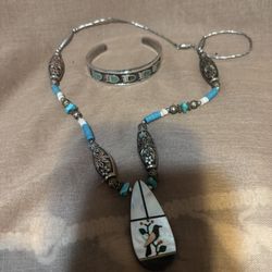 Vintage Native American Sterling Silver Cuff Bracelet