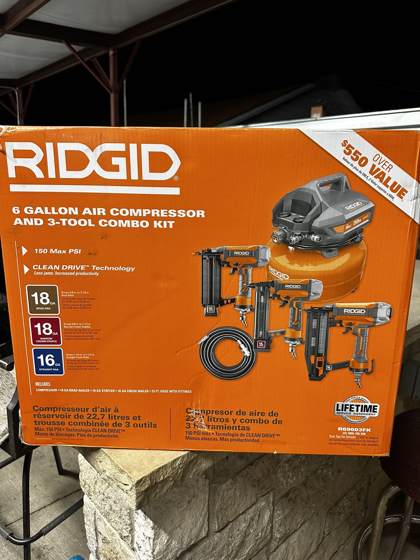 New  Ridgid  Compressor With Nail Guns 