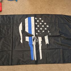 Back The Blue Skull Flag