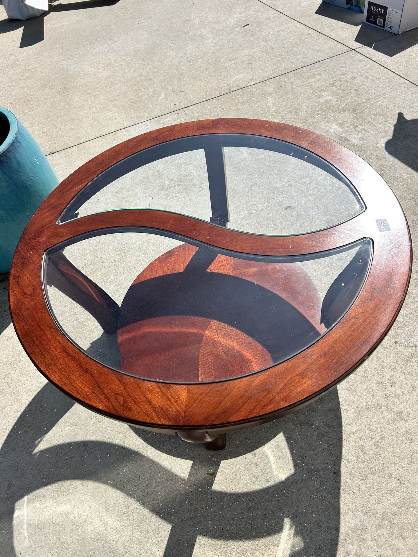 Wood and Glass Coffee Table
