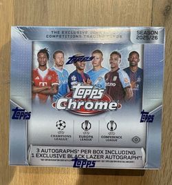 2025-26 Topps Chrome UEFA Club Competitions Sealed Jumbo Box