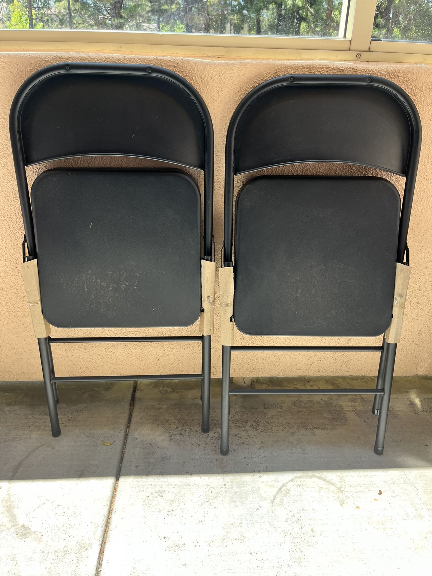 Set of 2 Black Folding Chairs