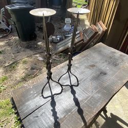 FREE WROUGHT IRON CANDEL STICKS 