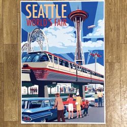 Seattle Space Needle Worlds Fair Poster - 13” X 19” - New 