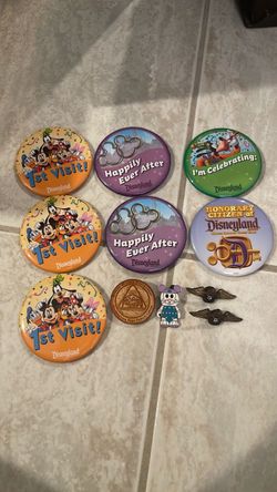 Disneyland Button Pin Collection Lot