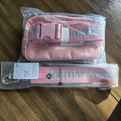 Lululemon Everywhere Belt Bag 1L & Never Lost Keychain Set Strawberry Milkshake