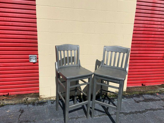 2 Silver Bar Stools(Free Delivery)