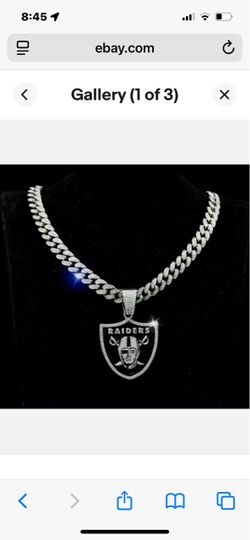NFL Las Vegas Raiders Iced Out Cuban Link Chain Necklace