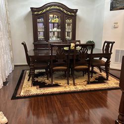 Dining Table For 8, Chairs 6 Pieces , China Buffet