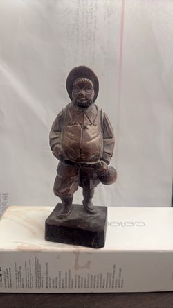 Antique wooden carved man made in Spain
