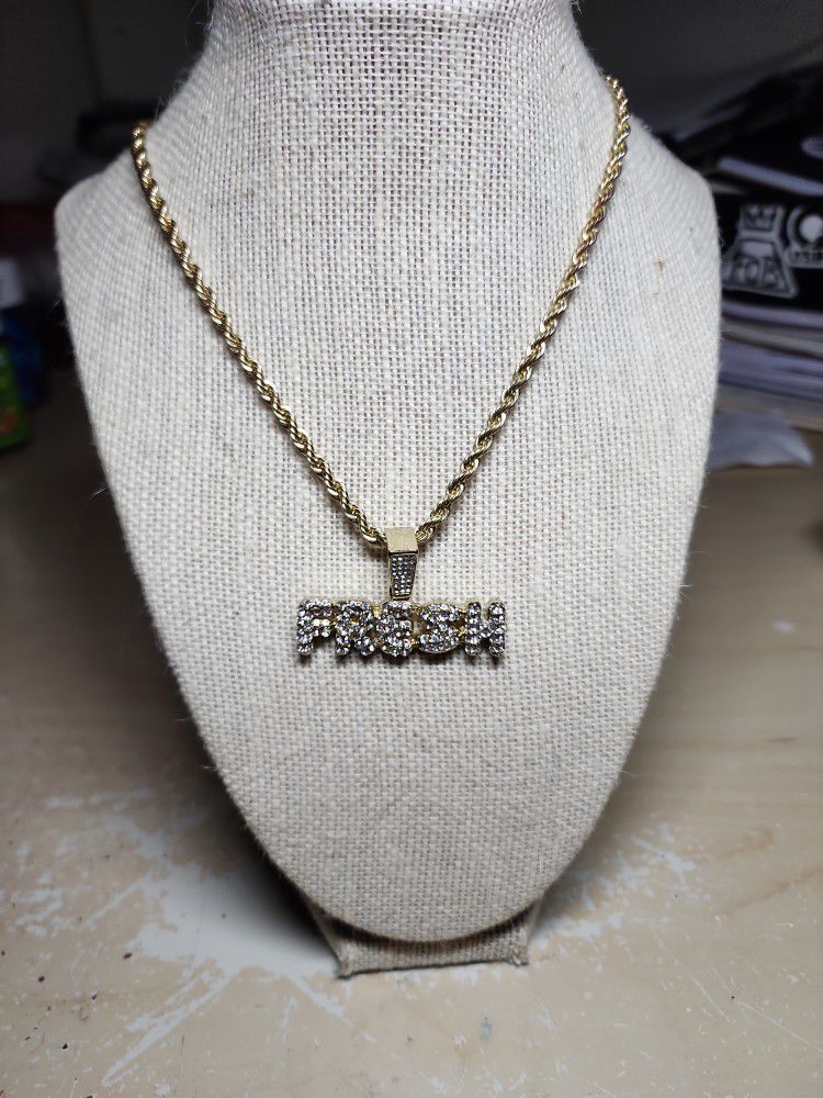 Faux Gold Chain And Pendant