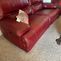 Macey Leather Couch And Loveseat