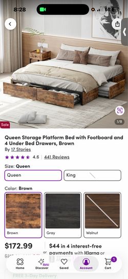 Queen Storage Platform Bed Frame