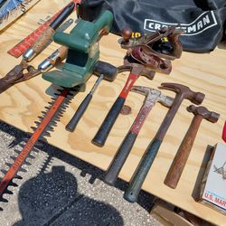 Tools: Hammers,sanders, T Square, hedge Trimmer, Clipping Shears